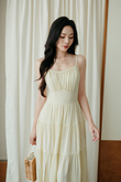 MENDY RUCHED BUST CAMI DRESS (YELLOW)