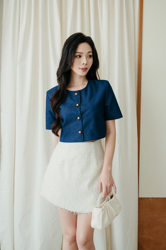 EMMIE ROUND NECK CROP TOP (JEAN BLUE)