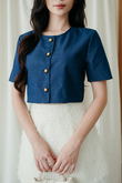 EMMIE ROUND NECK CROP TOP (JEAN BLUE)