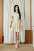 MIMI RUCHED TIERED SKIRT (YELLOW)