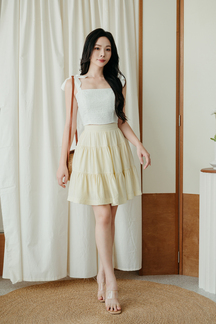 MIMI RUCHED TIERED SKIRT (YELLOW)