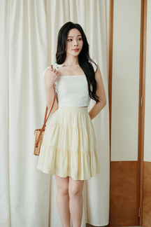 MIMI RUCHED TIERED SKIRT (YELLOW)