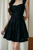 MIMI RUCHED TIERED SKIRT (BLACK)