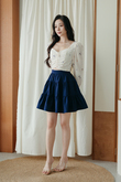 MIMI RUCHED TIERED SKIRT (BLUE)