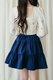 MIMI RUCHED TIERED SKIRT (BLUE)