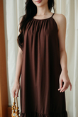 IDALIA HALTER NECK TIERED DRESS (BROWN) IDALIA HALTER NECK TIERED DRESS (BROWN)