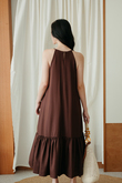 IDALIA HALTER NECK TIERED DRESS (BROWN) IDALIA HALTER NECK TIERED DRESS (BROWN)