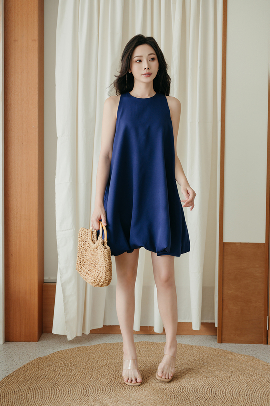 FLOE HALTER NECK MINI DRESS (BLUE)