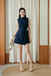 MEERA OVERLAP SLEEVELESS PLAYSUIT (NIGHT BLUE)