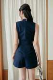 MEERA OVERLAP SLEEVELESS PLAYSUIT (NIGHT BLUE)