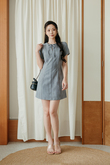 ELI RIBBON MINI DRESS (GREY)
