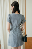 ELI RIBBON MINI DRESS (GREY)