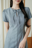 ELI RIBBON MINI DRESS (GREY)