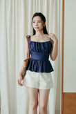 MECCA SELF TIE CAMI TOP (JEAN BLUE)