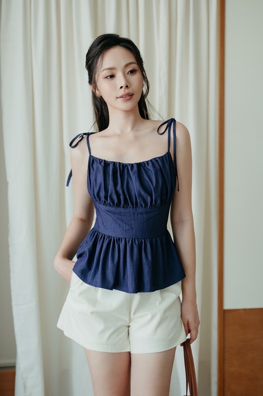 MECCA SELF TIE CAMI TOP (JEAN BLUE)