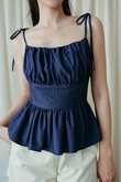 MECCA SELF TIE CAMI TOP (JEAN BLUE)