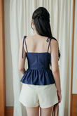 MECCA SELF TIE CAMI TOP (JEAN BLUE)