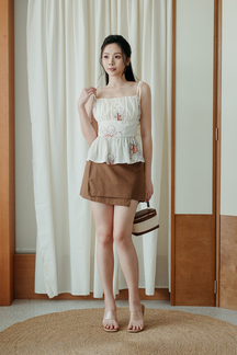 MECCA SELF TIE CAMI TOP (FLORAL)