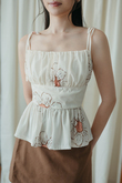 MECCA SELF TIE CAMI TOP (FLORAL)