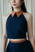 TALA HALTER CROP TOP (NIGHT BLUE)