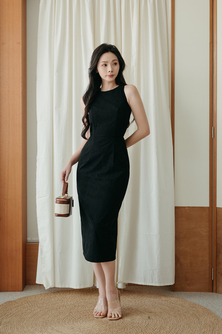 JESSY SLIT BACK BODYCON DRESS (BLACK1)