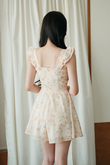 SINDEE FLUTTER SLEEVES PLAYSUIT (FLORAL)