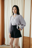 SAILOR LONG SLEEVES BLOUSE (GREY)