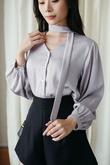 SAILOR LONG SLEEVES BLOUSE (GREY)