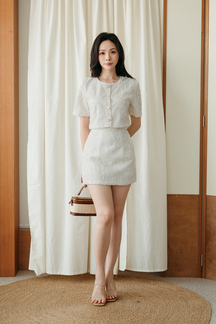 MITTY HIGH WAISTED SKORTS (CREAM FLORAL)