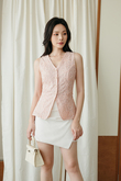 BRAELYN BUTTON VEST TOP (PINK)
