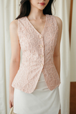 BRAELYN BUTTON VEST TOP (PINK)
