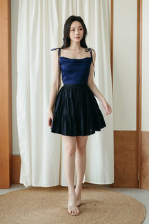 FLYN COWL NECK CROP TOP (BLUE)