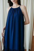 IDALIA HALTER NECK TIERED DRESS (BLUE)