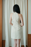 ROSSY HALTER NECK MINI DRESS (BEIGE) ROSSY HALTER NECK MINI DRESS (BEIGE)