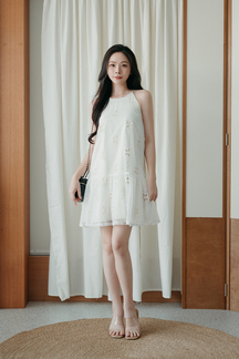 MIKO HALTER NECK MINI DRESS (BUTTERFLY)