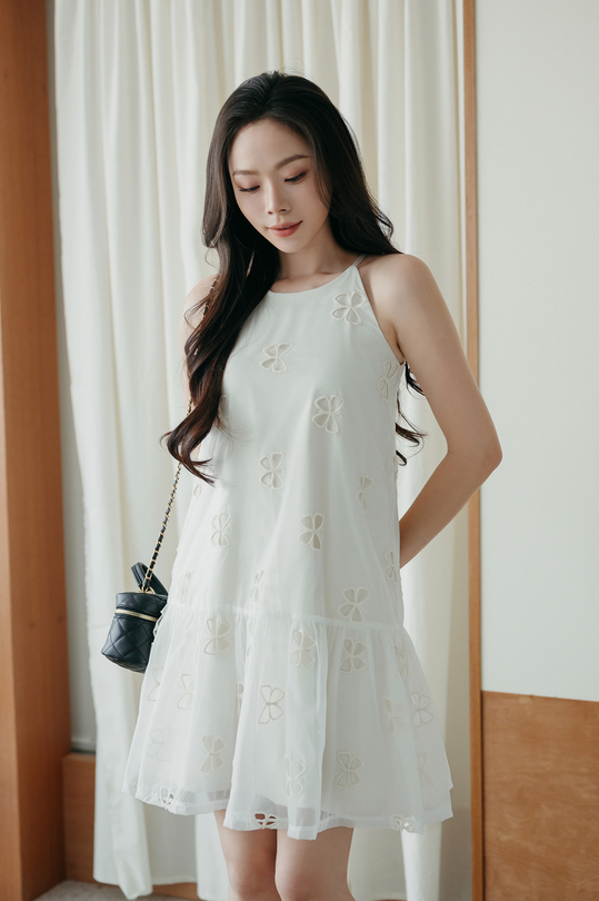 MIKO HALTER NECK MINI DRESS (BUTTERFLY)