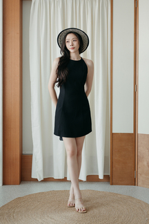 HAYZEE HALTER NECK DRESS (BLACK1)