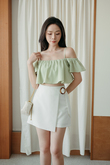 GRACEN COLD SHOULDER CROP TOP (APPLE GREEN)
