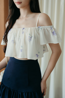GRACEN COLD SHOULDER CROP TOP (FLORAL2)
