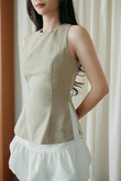 SUZON SIDE SPLIT TOP (KHAKI)