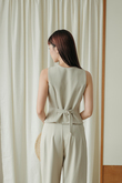 JORI V NECK VEST TOP (KHAKI)