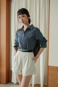 JUN CASUAL LONG SLEEVES SHIRT (DARK BLUE)