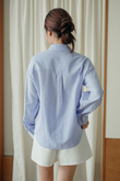 JUN CASUAL LONG SLEEVES SHIRT (BLUE STRIPE)
