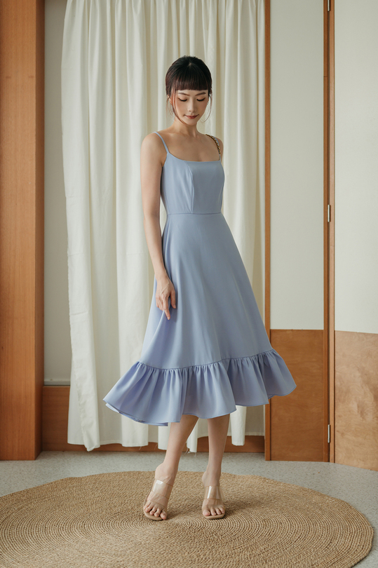 HANNE CAMI RUFFLES DRESS (PERIWINKLE)