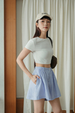 NOHEMI HIGH WAISTED SHORTS (BLUE STRIPE)