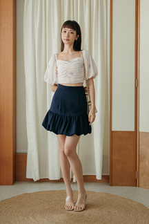 YARA BALLOON SLEEVE CROP TOP (FLORAL)