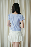 TRICHA SQUARE NECK TOP (BLUE STRIPE)