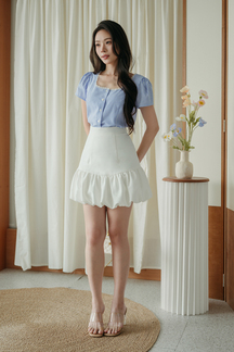 TRICHA SQUARE NECK TOP (BLUE STRIPE)