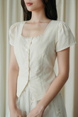TRICHA SQUARE NECK TOP (CREAM)
