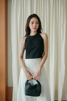 TIRZAH HALTER NECK CROP TOP (BLACK)